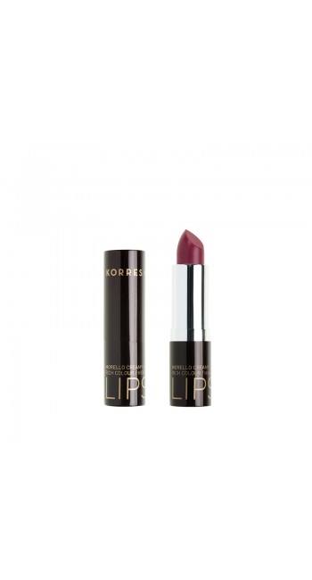 Korres Morello Creamy Lipstick No28 Λαμπερό Μωβ, Σταθερό-Λαμπερό Αποτέλεσμα, 3.5gr 