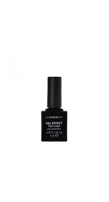 Korres Gel Effect Nail Colour Top Coat Διάφανο Βερνίκι Νυχιών, 11ml