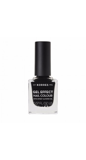 Korres Gel Effect Nail Colour No.100 Black Βερνίκι Νυχιών, 11ml