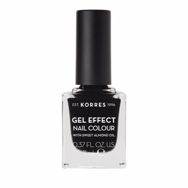 Korres Gel Effect Nail Colour No.100 Black Βερνίκι Νυχιών, 11ml