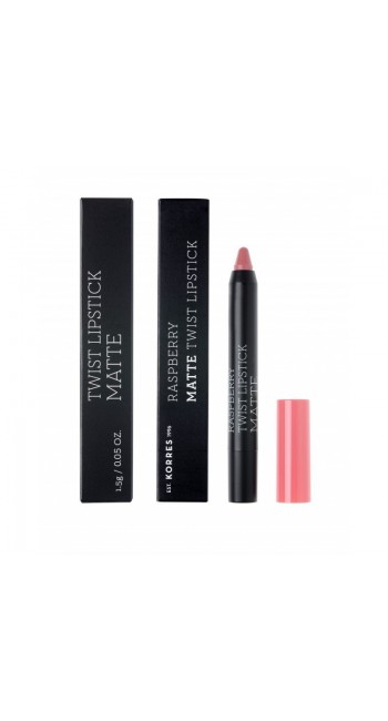 Korres Raspberry Matte Twist Lipstick Dusty Pink, 1.5gr 