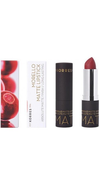 Korres Morello Matte Lipstick 59 Burgundy Red Matte, 3.5gr 