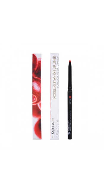 Korres Morello Stay-On Lip Liner Rich Colour Waterproof 02 Real Red, 0.35gr 