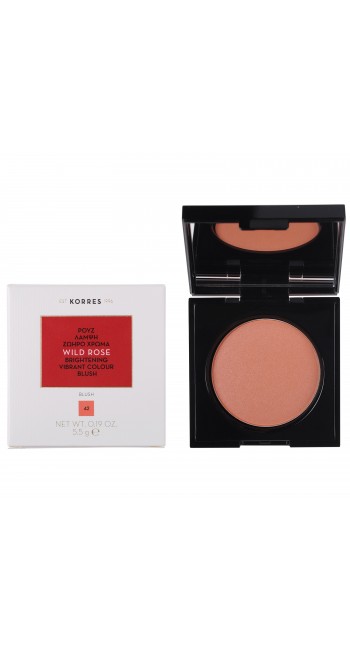 Korres Άγριο Τριαντάφυλλο Ρουζ Brightening Vibrant Colour Blush 42 Luminous Apricot, 5.5gr 