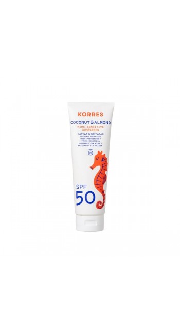 Korres Coconut & Almond Kids Sensitive Sunscreen SPF50 Παιδικό Αντηλιακό Καρύδα & Αμύγδαλο με Υψηλή Προστασία, 250ml 