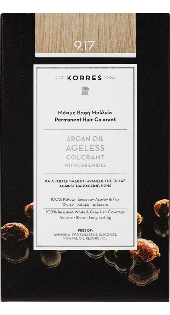 Korres Argan Oil Ageless Colorant 9.17 Κατάξανθο Ανοικτό Μπέζ 50ml 