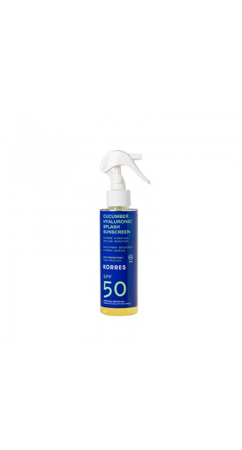 Korres Αντηλιακό SPF50 Αγγούρι & Υαλουρονικό με Υψηλή Προστασία για Πρόσωπο & Σώμα, 150ml 