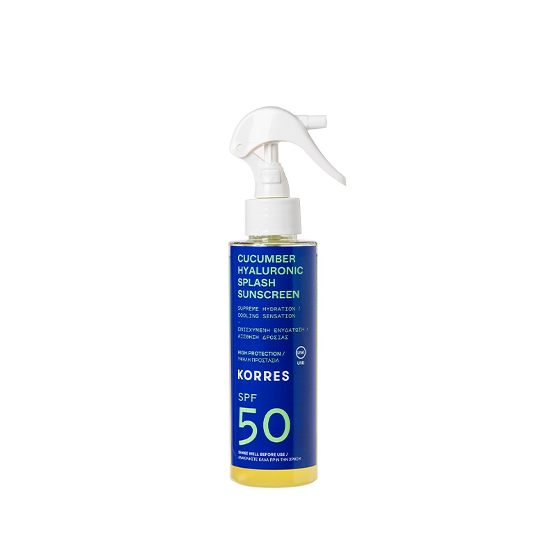 Korres Αντηλιακό SPF50 Αγγούρι & Υαλουρονικό με Υψηλή Προστασία για Πρόσωπο & Σώμα, 150ml 