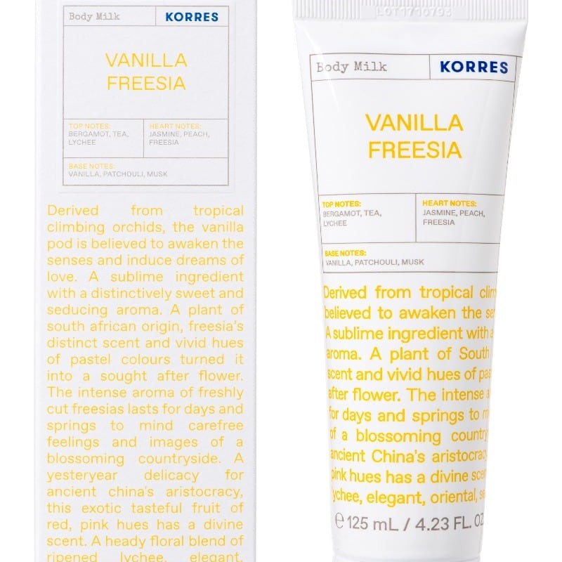 Korres Body Milk Vanilla Freesia Ενυδατικό Γαλάκτωμα Σώματος, 125ml