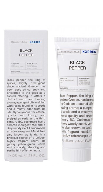 Korres Black Pepper Aftershave Γαλακτωμα για μετα το ξυρισμα, 125ml