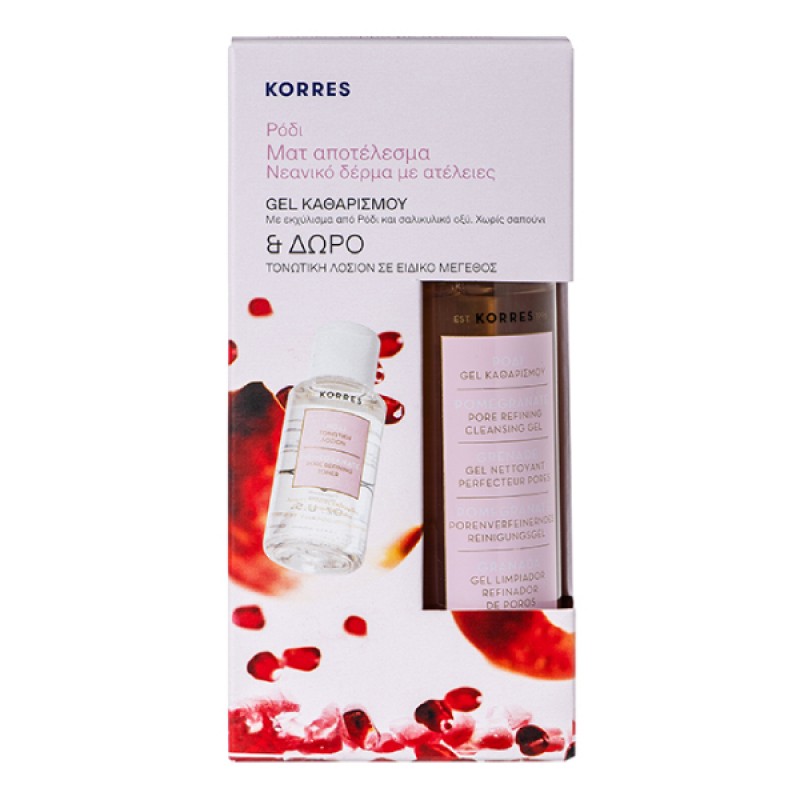 Korres set Ρόδι Gel Καθαρισμού, 200ml & ΔΩΡΟ Ρόδι Τονωτική Λοσιόν, 30ml 