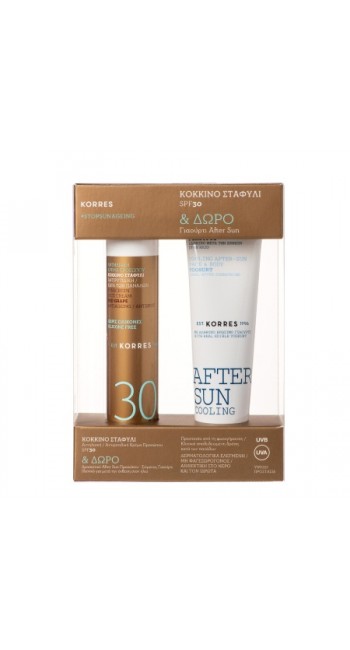 Korres Sunscreen Promo Αντηλιακή Κρέμα Προσώπου SPF30 Κόκκινο Σταφύλι κατά των Πανάδων, 50ml & Δώρο Yoghurt Cooling AfterSun, 50ml 