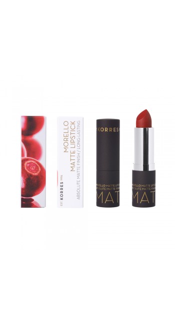 Korres Morello Matte Lipstick 57 Scarlet Suede Ματ Κραγιόν, 3.5gr