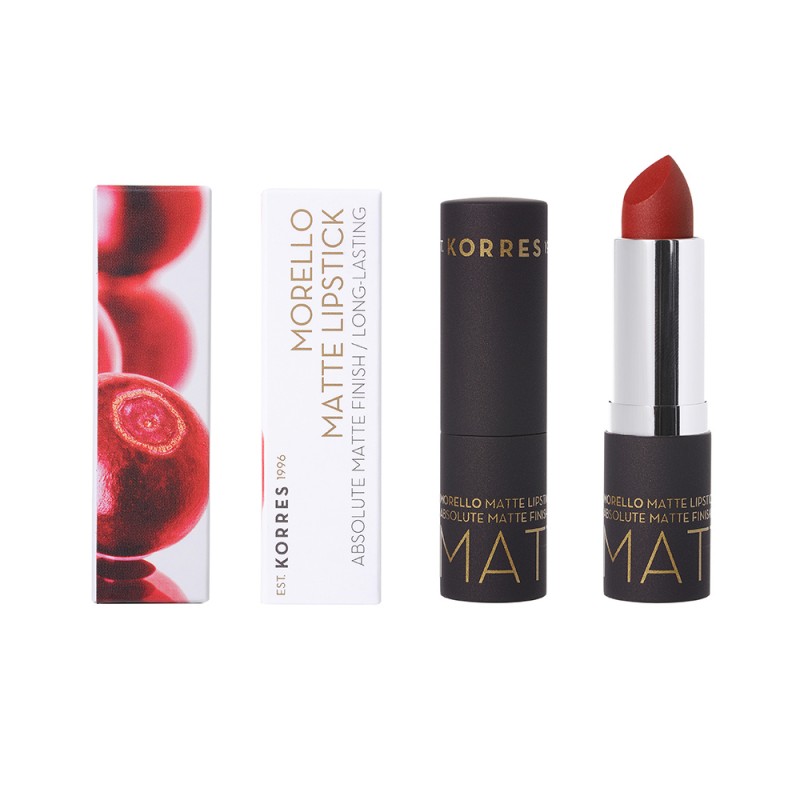 Korres Morello Matte Lipstick 57 Scarlet Suede Ματ Κραγιόν, 3.5gr