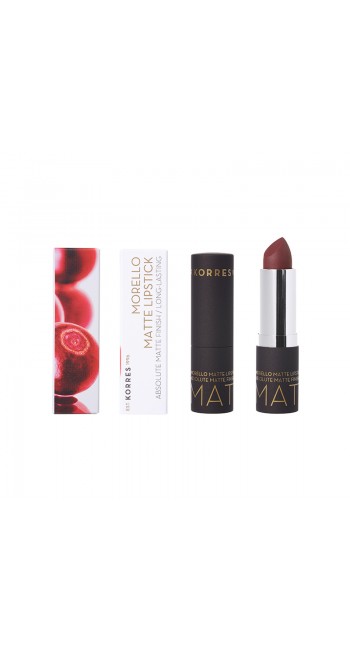 Korres Morello Matte Lipstick 55 Burgundy Leather Μatte, 3.5gr 