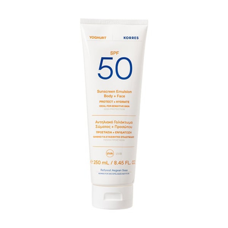 Korres Yoghurt Sunscreen Face & Body Αντηλιακό Γαλάκτωμα Σώματος & Προσώπου SPF50, 250ml