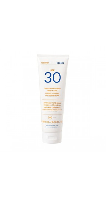 Korres Yoghurt Sunscreen Body & Face Αντηλιακό Γαλάκτωμα Σώματος & Προσώπου SPF30, 250ml