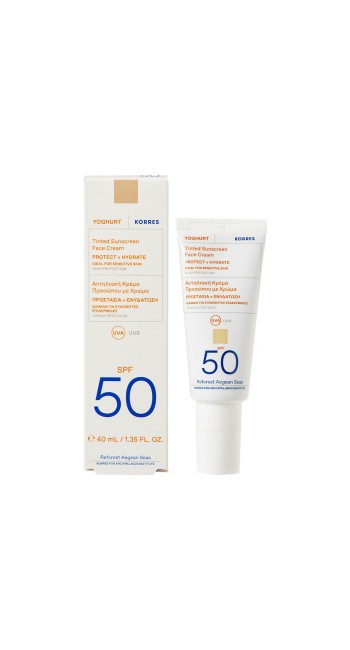 Korres Yoghurt Sunscreen Face Αντηλιακή Κρέμα Προσώπου με Χρώμα SPF50, 40ml