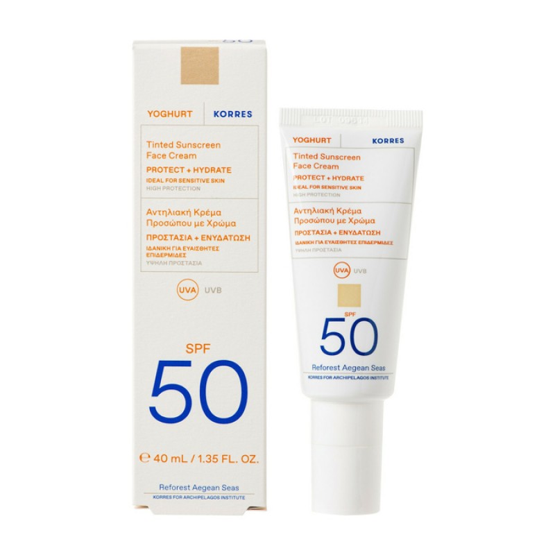 Korres Yoghurt Sunscreen Face Αντηλιακή Κρέμα Προσώπου με Χρώμα SPF50, 40ml