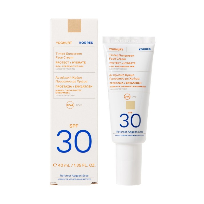 Korres Yoghurt Sunscreen Face Αντηλιακή Κρέμα Προσώπου με Χρώμα SPF30, 40ml