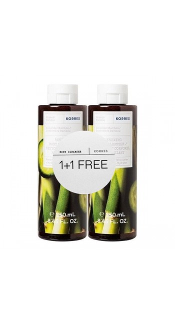 Korres Αφρόλουτρο Αγγούρι Bamboo 1+1 Δώρο, 250ml 