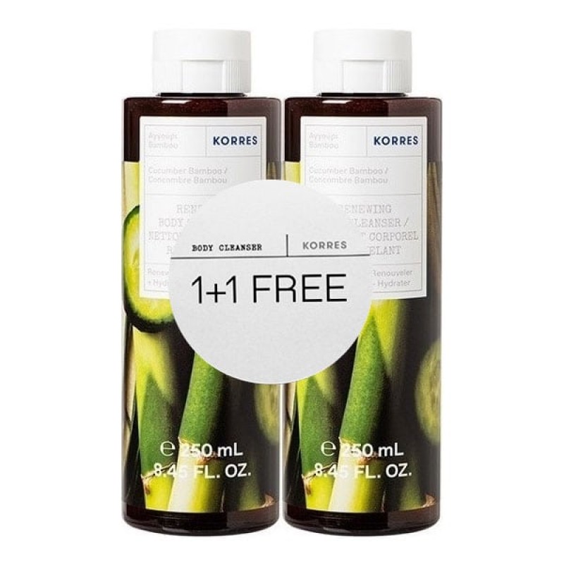 Korres Αφρόλουτρο Αγγούρι Bamboo 1+1 Δώρο, 250ml 