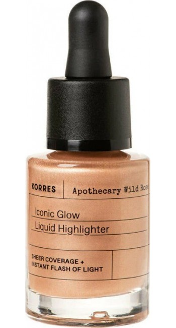 Korres Wild Rose Iconic Glow Liquid Highlighter Άγριο Τριαντάφυλλο Highlighter σε Υγρή Μορφή Limited Edition, 14.5ml