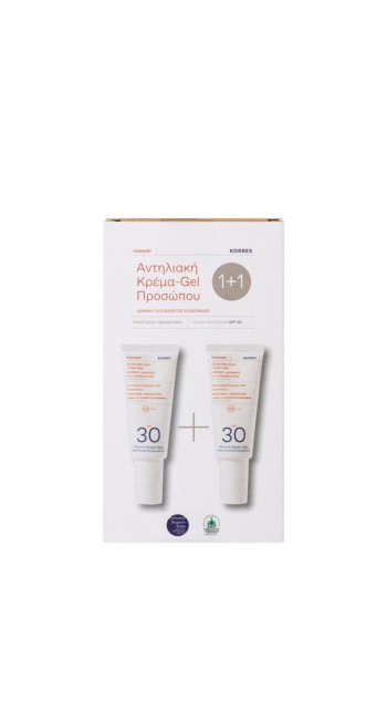 Korres Πακέτο Προσφοράς Sunscreen Face Cream-Gel Protect & Hydrate Spf30 2x40ml 1+1 Δώρο 