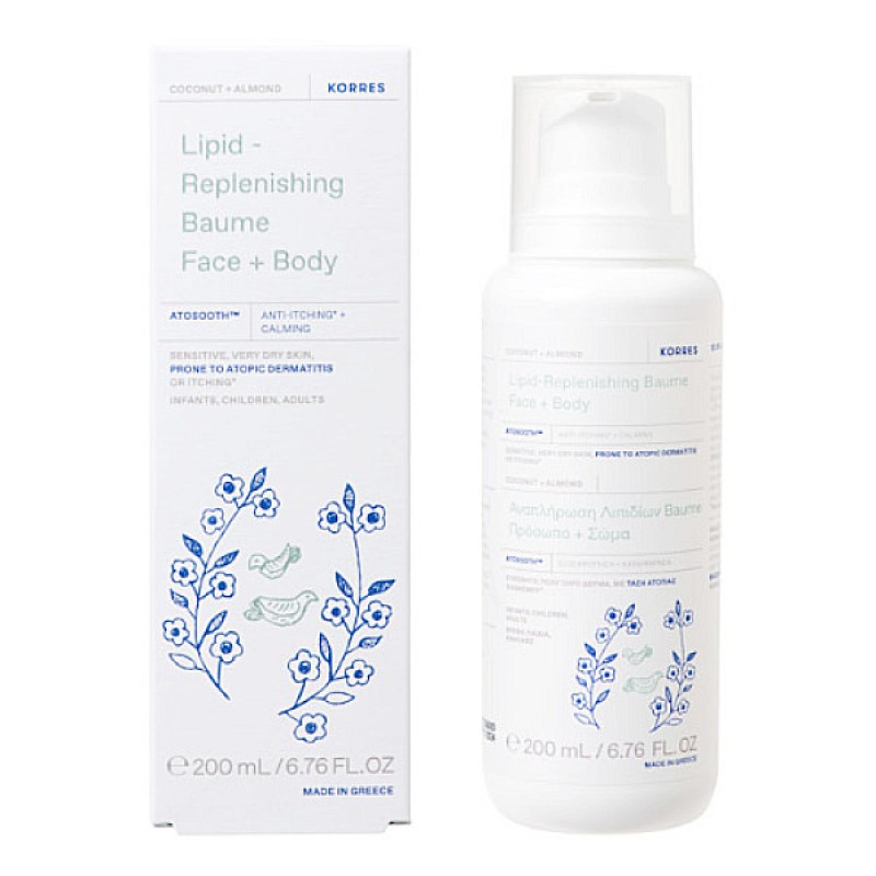 Korres Baume Lipid Replenishing Bάλσαμο για Αναπλήρωση Λιπιδίων με Καρύδα & Αμύγδαλο, 200ml