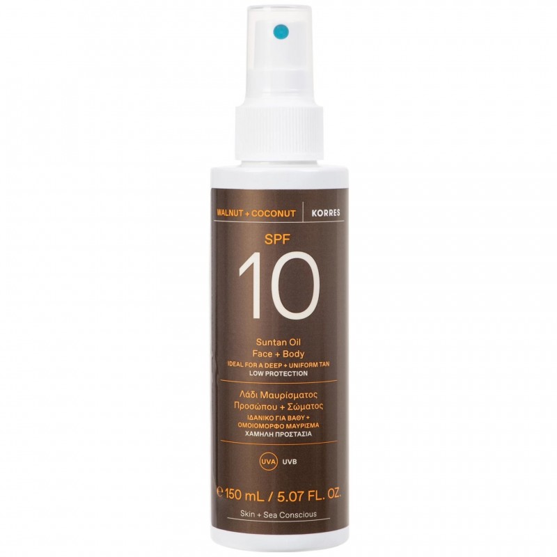 Korres Walnut + Coconut Spf10 Sustain Oil Face + Body 150ml 