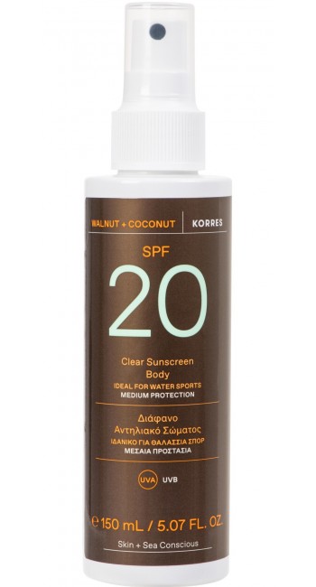 Korres Διάφανο Αντηλιακό Σώματος SPF20 150ml 