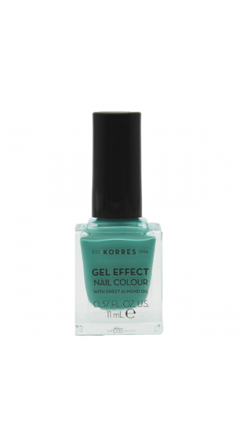 Korres Gel Effect Nail Colour With Sweet Almond Oil Βερνίκι Νυχιών 98 Aquatic Turquoise 11ml