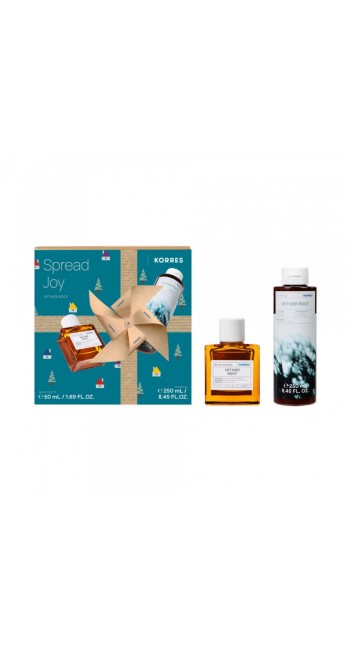 Korres Spread Joy Vetiver Root Eau De Toilette Ανδρικό Άρωμα, 50ml & Αφρόλουτρο, 250ml