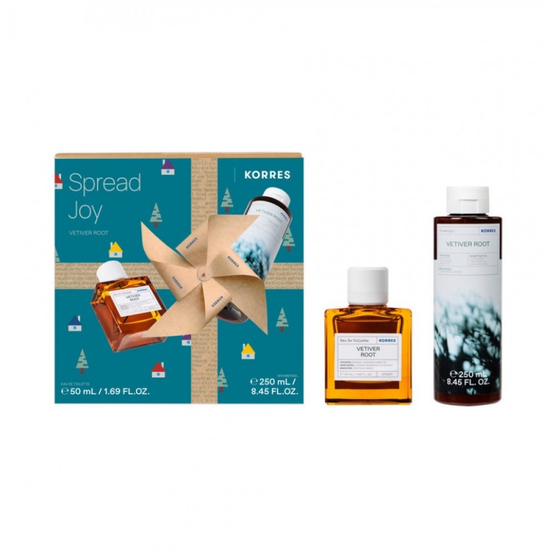 Korres Spread Joy Vetiver Root Eau De Toilette Ανδρικό Άρωμα, 50ml & Αφρόλουτρο, 250ml