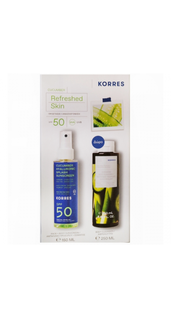 Korres Πακέτο Προσφοράς Cucumber Refreshed Skin με Αντηλιακό Προσώπου & Σώματος SPF50, 150ml & Αφρόλουτρο Αγγούρι Bamboo, 250ml, 1σετ