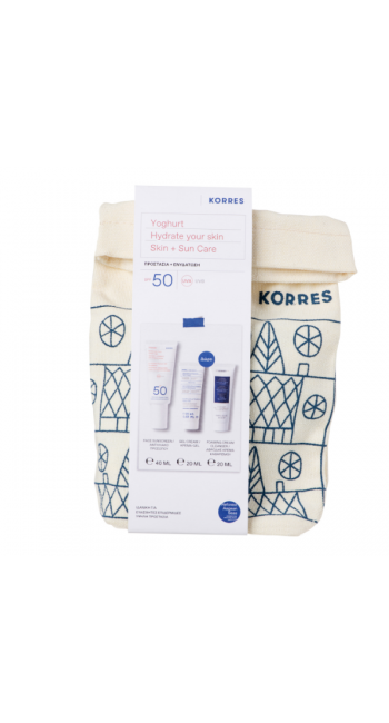 Korres Πακέτο Προσφοράς Υoghurt Hydrate your Skin με Αντηλιακή Κρέμα Προσώπου SPF50, 40ml, Κρέμα-Gel για Ενυδάτωση με Προβιοτικά, 20ml & Κρέμα Καθαρισμού Προσώπου, 20ml, 1σετ