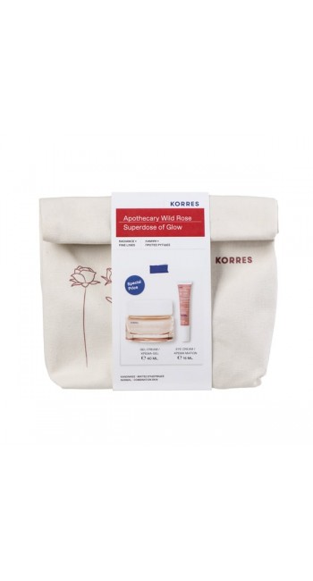 Korres Promo Αpothecary Wild Rose με Day Brightening Gel Cream Κρέμα Προσώπου Ημέρας, 40ml & Eye Cream Κρέμα Ματιών, 15ml, 1σετ