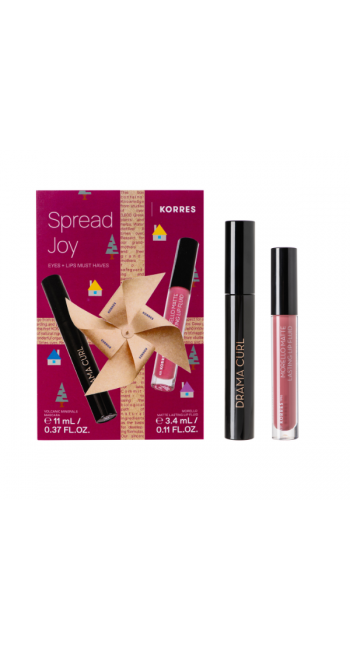 Korres Promo Spread Joy Eyes & Lips Must Haves με Volcanic Minerals Mascara για Καμπύλη & Όγκο, 11ml & Morello Matte Lasting Lip Fluid Κραγιόν Μεγάλης Διάρκειας, 3.4ml