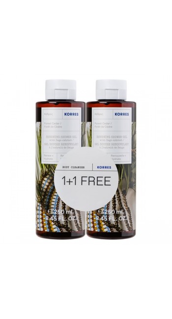 Korres Promo Renewing Shower Gel Αφρόλουτρο Κέδρος, 2x250ml (1+1) 