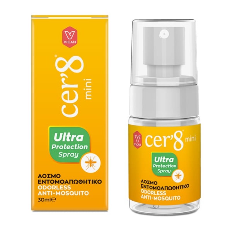 Cer'8 Mini Ultra Protection Spray Άοσμο Εντομοαπωθητικό, 30ml