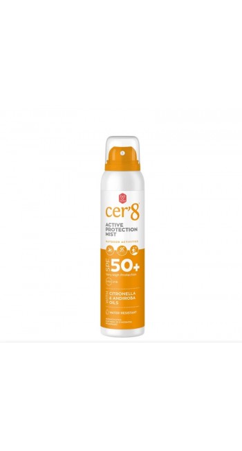 Cer’8 Active Protection Mist Αντηλιακό Spray SPF50+ με Citronella & Andiroba Oils, 125ml