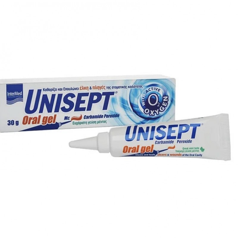 Intermed Unisept Oral Gel Γέλη για Έλκη και Πληγές της Στοματικής Κοιλότητας, 30gr