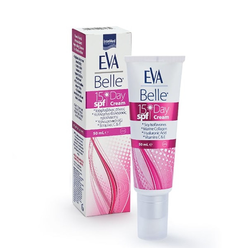 Eva Belle Day Cream, Ενυδατική Kρέμα Hμέρας για Aνάπλαση Προσώπου & Λαιμού SPF15 50ml 