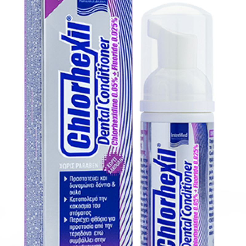 Intermed Chlorhexil Dental Conditioner Φθοριούχος στοματικός αφρός με 0.05% χλωρεξιδίνη, 50ml