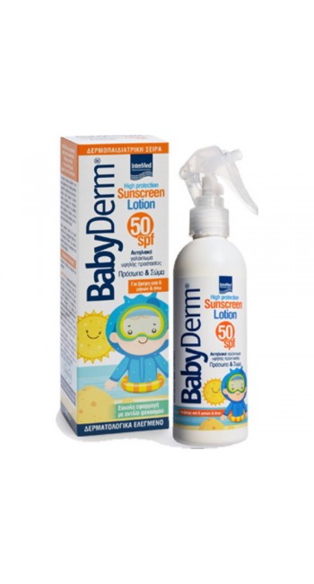 Intermed Babyderm Sunscreen Lotion SPF50 Παιδικό Αντηλιακό Γαλάκτωμα για Πρόσωπο & Σώμα για Βρέφη 6m+, 200ml