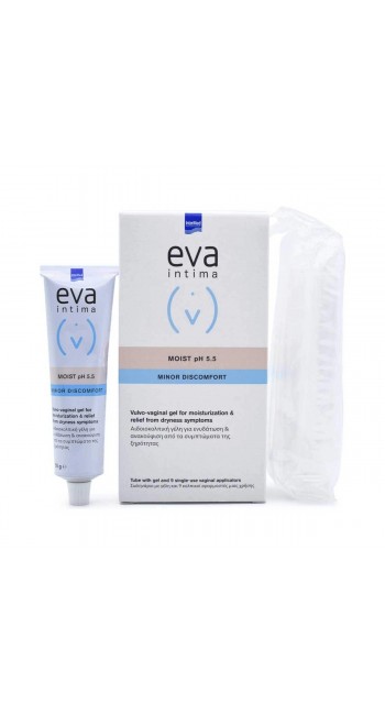 Eva Intima Moist Αιδοιοκολπική Γέλη για Ενυδάτωση & Ανακούφιση από την Ξηρότητα, Σωληνάριο & 9 Κολπικοί Εφαρμοστές