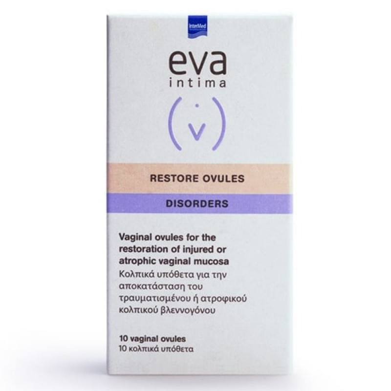 Eva Intima Restore Ovules Κολπικά Υπόθετα για Τραυματισμούς ή Ήπια Ατροφία, 10τμχ