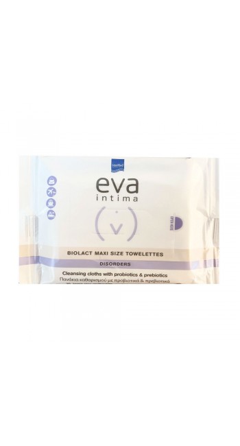 Intermed Eva Intima Biolact Maxi Size Towelettes Πανάκια Καθαρισμού της Ευαίσθητης Περιοχής, 10τεμ