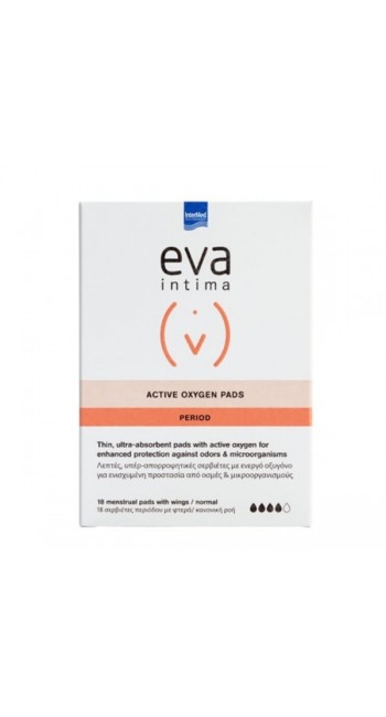 Intermed Eva Intima Active Oxygen Pads Σερβιέτες Κανονικής Ροής με Φτερά, 18τεμ