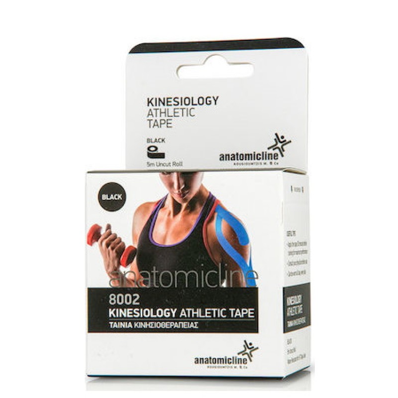 Anatomic Line Kinesio Tape Ταινία Κινησιοθεραπείας Μαύρη 5cm X 5m, 1τμχ